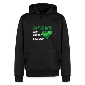 Iss Pflanzen und niemand wird verletzt - Männer Premium Bio Hoodie - Schwarz - Vorne - Nico (187cm)