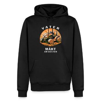 TONDEUSE À GAZON FATHER TOND LE MIEUX - Sweat à capuche Premium bio Homme - noir - Devant - Nico (187cm)
