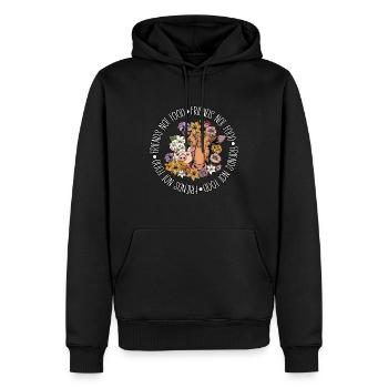 Friends not Food Kuh Schwein Vegan - Männer Premium Bio Hoodie - Schwarz - Vorne - Nico (187cm)
