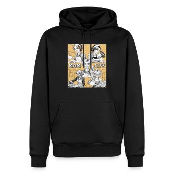 FRAU HAUSARBEIT MOM LIFE - Männer Premium Bio Hoodie - Schwarz - Vorne - Nico (187cm)