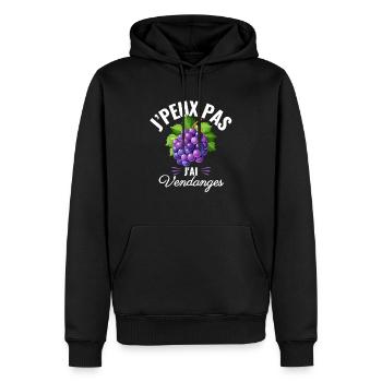 Je Peux Pas J'ai Vendanges Vigneron Vendangeur - Sweat à capuche Premium bio Homme - noir - Devant - Nico (187cm)
