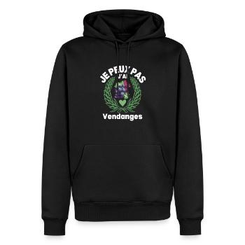 Je Peux Pas J'ai Vendanges Vigneron Vendangeur - Sweat à capuche Premium bio Homme - noir - Devant - Nico (187cm)