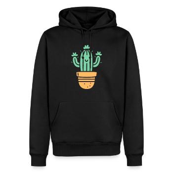 Kaktus - Männer Premium Bio Hoodie - Schwarz - Vorne - Nico (187cm)