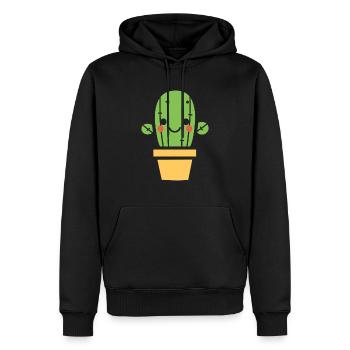 Kaktus - Männer Premium Bio Hoodie - Schwarz - Vorne - Nico (187cm)