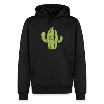 Cactus - Sweat à capuche Premium bio Homme - noir - Devant - Nico (187cm)