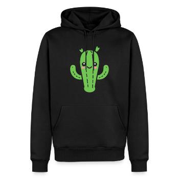 Cactus - Sweat à capuche Premium bio Homme - noir - Devant - Nico (187cm)