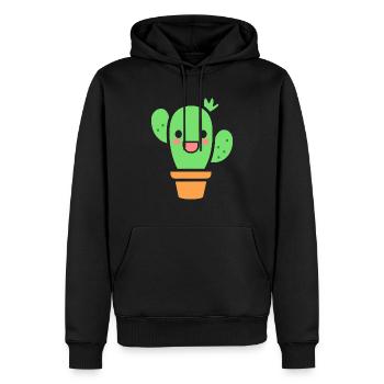 Cactus - Sweat à capuche Premium bio Homme - noir - Devant - Nico (187cm)