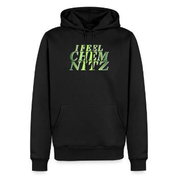 JE ME SENS CHEMNITZ - Sweat à capuche Premium bio Homme - noir - Devant - Nico (187cm)