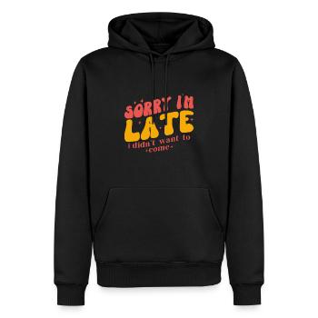 Sorry I m late - Sweat à capuche Premium bio Homme - noir - Devant - Nico (187cm)