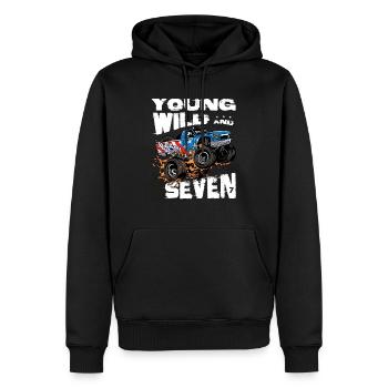 Monster Truck 7e anniversaire Boy Party - Jeune, - Sweat à capuche Premium bio Homme - noir - Devant - Nico (187cm)