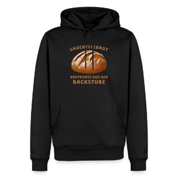 BROT SAUERTEIGBROT BROTKUNST - Männer Premium Bio Hoodie - Schwarz - Vorne - Nico (187cm)
