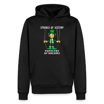 STRINGS OF DESTINY PUPPETRY OF DREAMS - Männer Premium Bio Hoodie - Schwarz - Vorne - Nico (187cm)