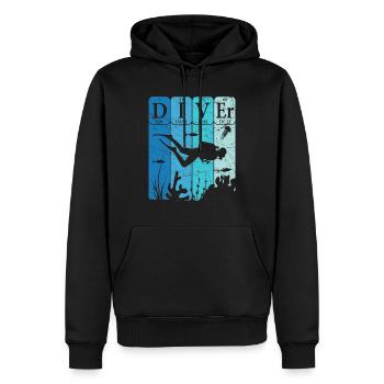 Scuba Diver Periodic Table Elements Retro - Men’s Premium Organic Hoodie - black - Front - Nico (187cm)