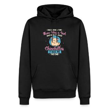 Es war einmal ein Mädchen - Chinchilla - Männer Premium Bio Hoodie - Schwarz - Vorne - Nico (187cm)