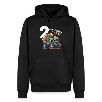 Monster Truck 2e anniversaire garçon - 2 ans & - Sweat à capuche Premium bio Homme - noir - Devant - Nico (187cm)