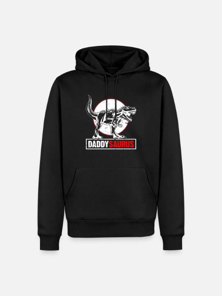 Daddy Saurus T-Rex Dinosaur Mænd Fars dag - Herre Premium økologisk hoodie - sort