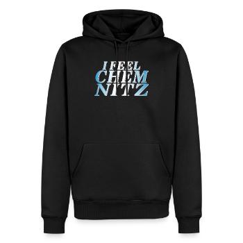 JE ME SENS CHEMNITZ - Sweat à capuche Premium bio Homme - noir - Devant - Nico (187cm)