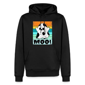 Costume d’Halloween Moo Cow Print - Sweat à capuche Premium bio Homme - noir - Devant - Nico (187cm)