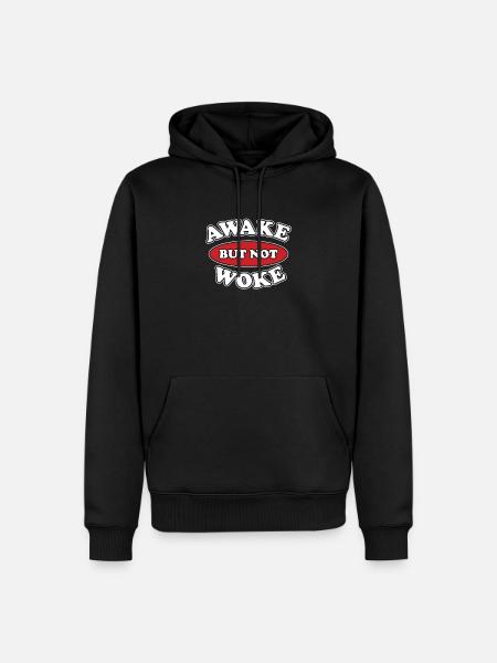 Awake but not Woke Statement - Men’s Premium Organic Hoodie - black