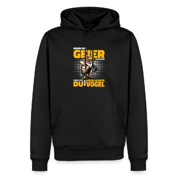 Wenn der Geier ausstirbt dann bist du der hässlich - Männer Premium Bio Hoodie - Schwarz - Vorne - Nico (187cm)