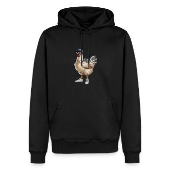 Lustiger Hipster Hahn Mit Sonnenbrille Und - Männer Premium Bio Hoodie - Schwarz - Vorne - Nico (187cm)