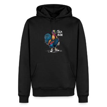 Tala Huhn Bunter Hühnchen Mit Sonnenbrille - Männer Premium Bio Hoodie - Schwarz - Vorne - Nico (187cm)