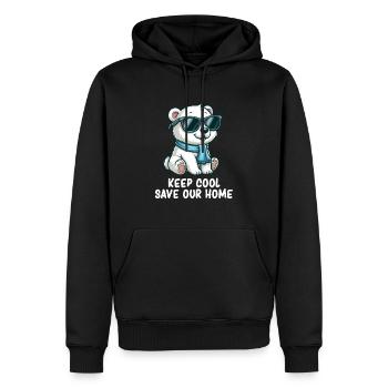 Climate Change Global Warming Earth Day Polar Bear - Männer Premium Bio Hoodie - Schwarz - Vorne - Nico (187cm)
