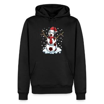 Funny Christmas Soccer Balls Santa Snowman - Männer Premium Bio Hoodie - Schwarz - Vorne - Nico (187cm)