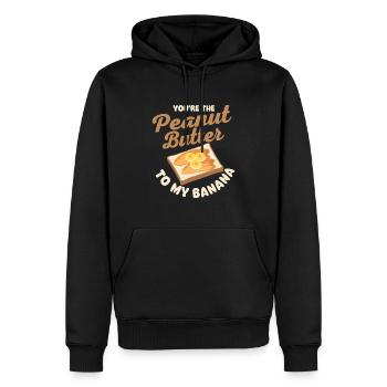 Tu es le beurre de cacahuète à ma banane - Sweat à capuche Premium bio Homme - noir - Devant - Nico (187cm)