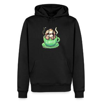 Süßes Faultier Kaffee Liebhaber - Männer Premium Bio Hoodie - Schwarz - Vorne - Nico (187cm)