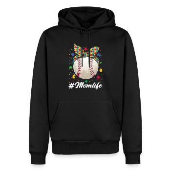 Baseball Ball Puzzle Mom Life Autism Awareness - Männer Premium Bio Hoodie - Schwarz - Vorne - Nico (187cm)