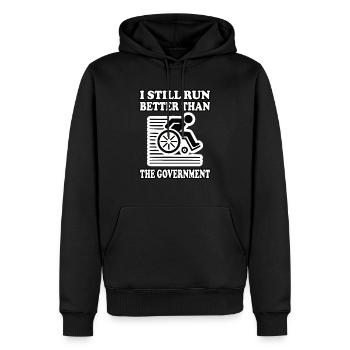 Ich laufe immer noch besser - Männer Premium Bio Hoodie - Schwarz - Vorne - Nico (187cm)