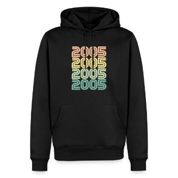 2005 Retro Jahrgang Geburt - Männer Premium Bio Hoodie - Schwarz - Vorne - Nico (187cm)