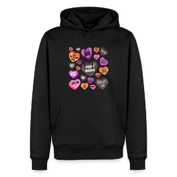Halloween-Herzen. - Männer Premium Bio Hoodie - Schwarz - Vorne - Nico (187cm)