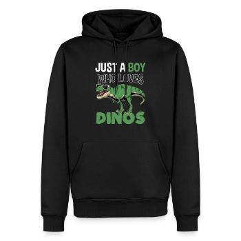 Trex Tyrannosaurus Rex T-Rex Dino Dinosaure - Sweat à capuche Premium bio Homme - noir - Devant - Nico (187cm)