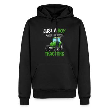 Tracteur agricole Tracteur agricole Tracteur agricole - Sweat à capuche Premium bio Homme - noir - Devant - Nico (187cm)