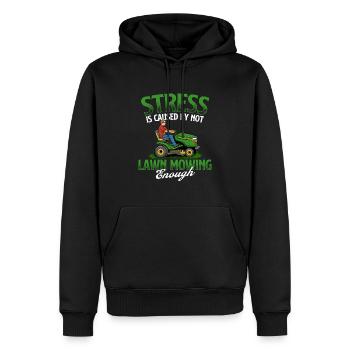 Le stress est causé par le fait de ne pas tondre suffisamment la pelouse - Pelouse - Sweat à capuche Premium bio Homme - noir - Devant - Nico (187cm)