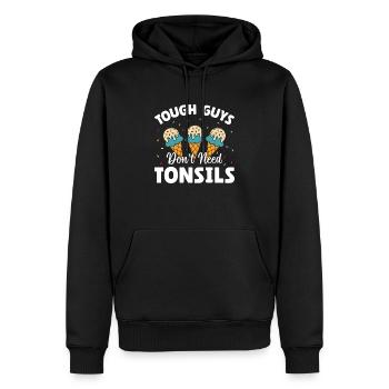 Les gars n’ont pas besoin d’amandes ! Chirurgie des amygdales - Sweat à capuche Premium bio Homme - noir - Devant - Nico (187cm)