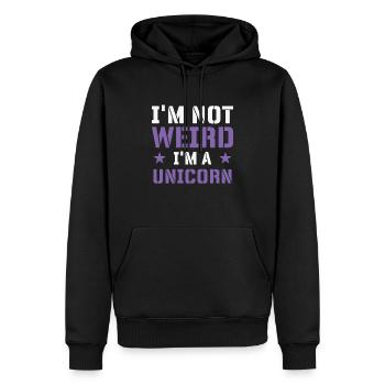 I'm Not Weird - Mythical Animal Rainbow Unicorn - Men’s Premium Organic Hoodie - black - Front - Nico (187cm)