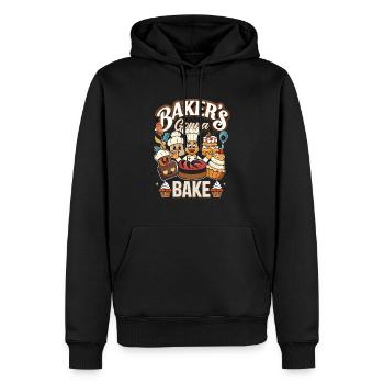 Backe die Welt zu einem besseren Ort - Männer Premium Bio Hoodie - Schwarz - Vorne - Nico (187cm)
