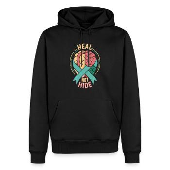 Depression Hilfe - Mental Breakdown - Männer Premium Bio Hoodie - Schwarz - Vorne - Nico (187cm)