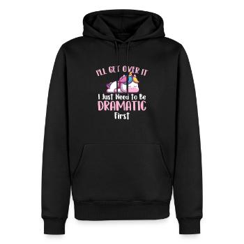 I'll Get Over It - Rainbow Unicorn Magical Animal - Men’s Premium Organic Hoodie - black - Front - Nico (187cm)