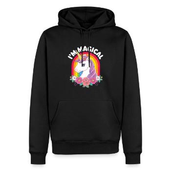 I'm Magical - Regenbogen-Einhorn mystische Kreatur - Männer Premium Bio Hoodie - Schwarz - Vorne - Nico (187cm)