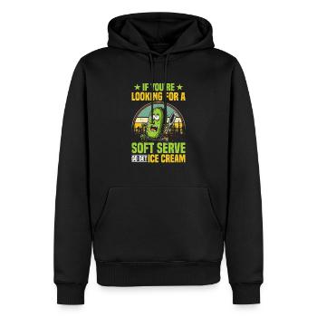 Pickleball Spieler Soft Serve Eiscreme - Männer Premium Bio Hoodie - Schwarz - Vorne - Nico (187cm)