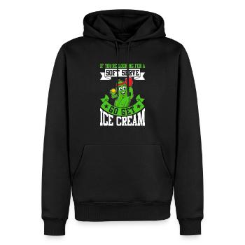 Pickleball Spieler Soft Serve Eiscreme - Männer Premium Bio Hoodie - Schwarz - Vorne - Nico (187cm)