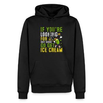 Pickleball Spieler Soft Serve Eiscreme - Männer Premium Bio Hoodie - Schwarz - Vorne - Nico (187cm)