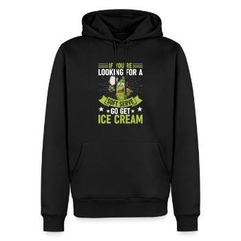 Pickleball Spieler Soft Serve Eiscreme - Männer Premium Bio Hoodie - Schwarz - Vorne - Nico (187cm)