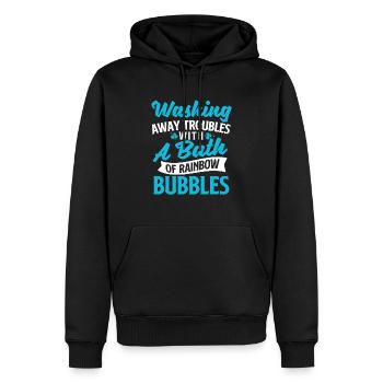 Probleme mit einer Badewanne wegspülen - Badewanne - Männer Premium Bio Hoodie - Schwarz - Vorne - Nico (187cm)