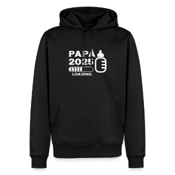 Papa 2025 Loading Geschenk Zukunft Vater - Männer Premium Bio Hoodie - Schwarz - Vorne - Nico (187cm)