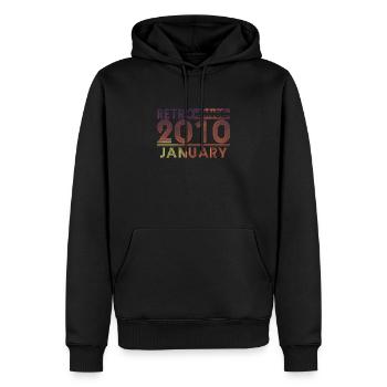 Retro Birthday January 2010 - Sunset line - Men’s Premium Organic Hoodie - black - Front - Nico (187cm)